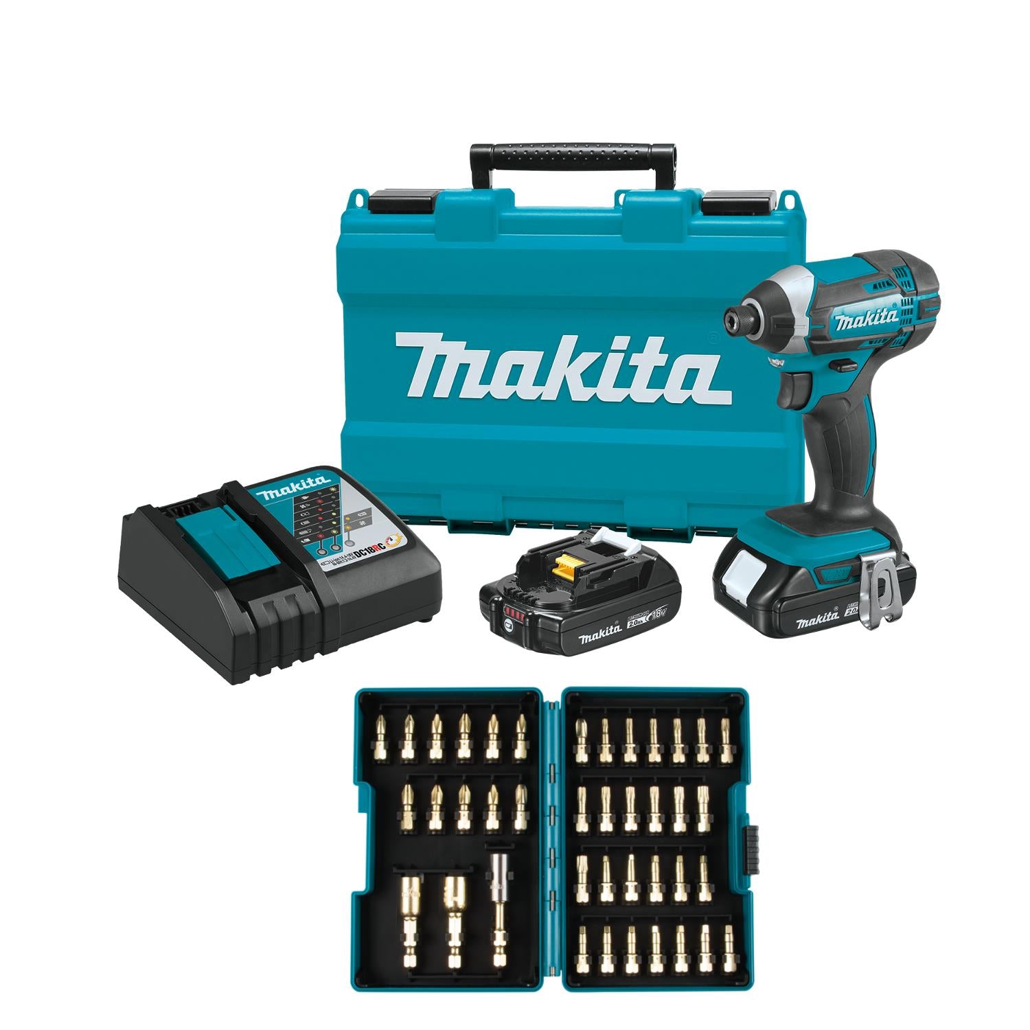 Makita 18V Compact Lithium-Ion Cordless Impact Driver Kit Set